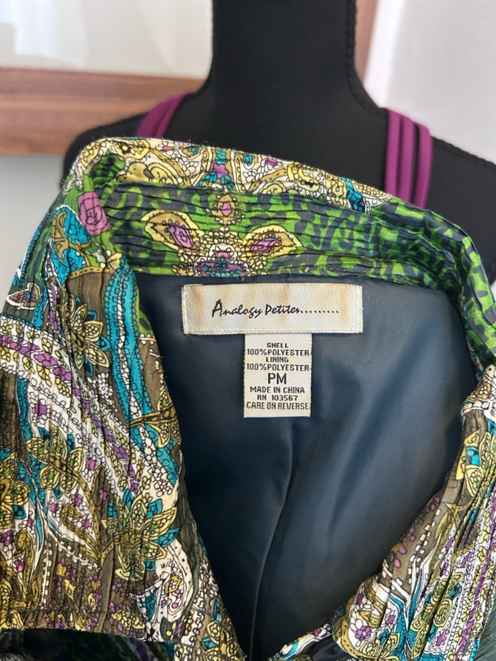🦚 Analogy Petite | Vibrant Paisley Patchwork Statement Button‑Front Jacket PM - Picture 5 of 6